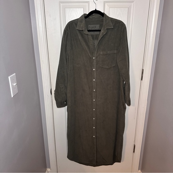 Frank & Eileen Corduroy Rory Maxi Shirt Dress - Forrest - Picture 2 of 15